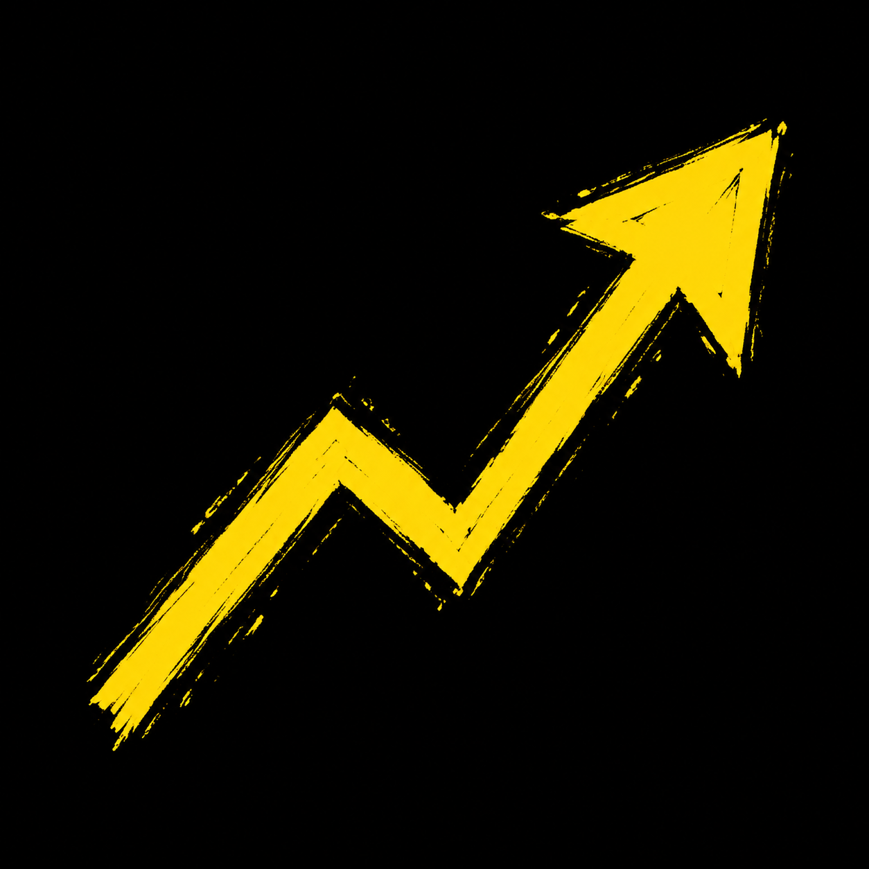 Yellow upward chart arrow