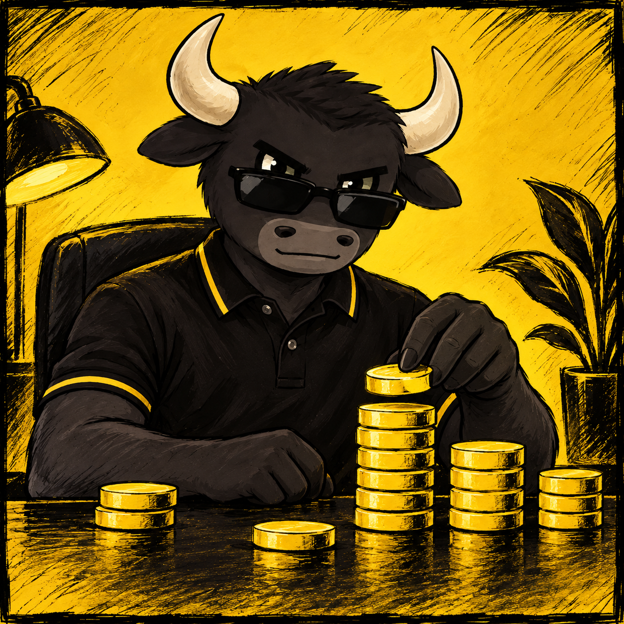 CZBULL coin stack scene